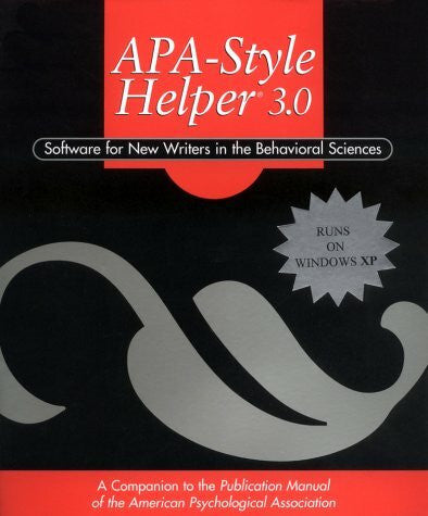 American Psychological Association Apa-Style Helper 3.0: Software for New Writers in the Behavioral Sciences