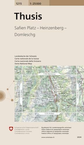 Bundesamt für Landestopografie swisstopo 1215 Thusis: Safien Platz - Heinzenberg - Domleschg (Landeskarte 1:25 000, Band 1215)