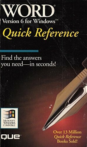 Grace, Rich Word for Windows 6 Quick Reference (Que Quick Reference)