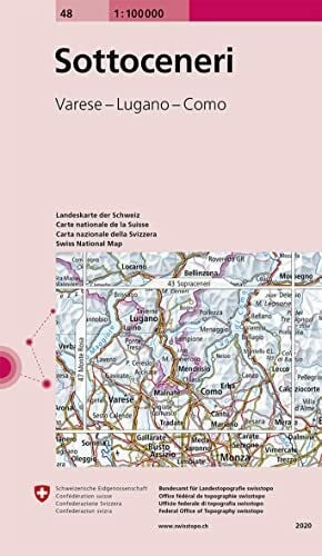Bundesamt für Landestopografie swisstopo 48 Sottoceneri: Varese - Lugano - Como (Landeskarte 1:100 000, Band 48)