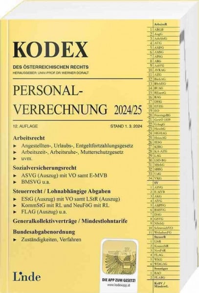 Seebacher, Michael KODEX Personalverrechnung 2024/25 (Kodex des Österreichischen Rechts)