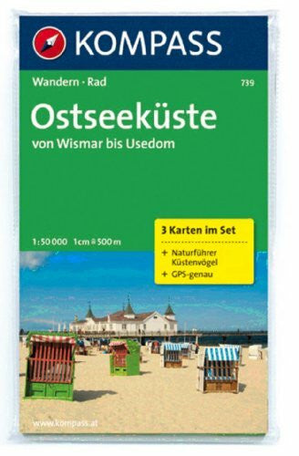 KOMPASS-Karten GmbH Von Wismar bis Usedom 1 : 50 000: Wandern, Rad. GPS-geeignet. 3-teiliges Wanderkartenset mit Narurführer