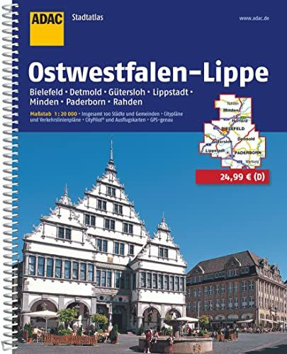 ADAC Kartografie ADAC Stadtatlas Ostwestfalen-Lippe 1:20.000: mit Bielefeld, Detmold, Gütersloh, Lippstadt, Minden, Paderborn, Rahden
