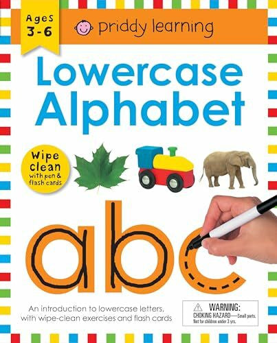 Priddy, Roger Wipe Clean Workbook: Lowercase Alphabet (Enclosed Spiral Binding): Ages 3-6; With Pen & Flash Cards: An Introduction to Lowercase Letters with ... to Do Again and Again (Piddy Learning)