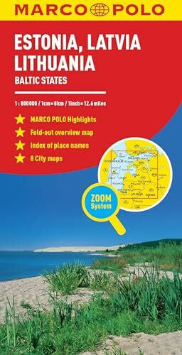 Marco Polo Travel Publishing Estonia, Latvia, Lithuania Marco Polo Map: The Baltic States (Marco Polo Maps)