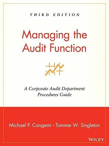 Cangemi, Michael P. Managing The Audit Function: A Corporate Audit Department Procedures Guide: Third Edition