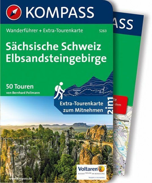Pollmann, Bernhard Sächsische Schweiz, Elbsandsteingebirge: Wanderführer mit Extra-Tourenkarte 1:35.000, 50 Touren, GPX-Daten zum Download (KOMPASS Wanderführer, Band 5263)