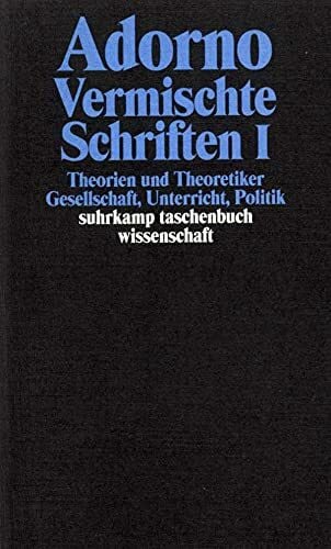 Adorno, Theodor W. Gesammelte Schriften in 20 Bänden: Band 20: Vermischte Schriften. (2 Bde.) (suhrkamp taschenbuch wissenschaft)