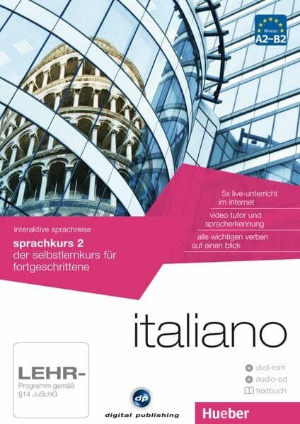Hueber Verlag GmbH & Co. KG interaktive sprachreise sprachkurs 2 italiano: der selbstlernkurs für fortgeschrittene / Paket: 1 DVD-ROM + 1 Audio-CD + 1 Textbuch