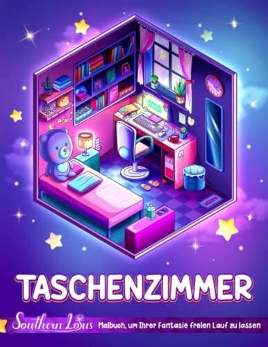 Lotus, Southern Taschenzimmer Ausmalbuch: Winzige Illustrationen von Miniatur- und gemütlichen Zimmern, Kunstliebhaber-Geschenke für Erwachsene, Teenager, Mädchen, ... die Entspannung und Kreativität bieten