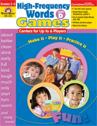 Evan-Moor Educational Publishers High-Frequency Words Center Games, Level D: Centuers for Up to 6 Players, Grades 2-3