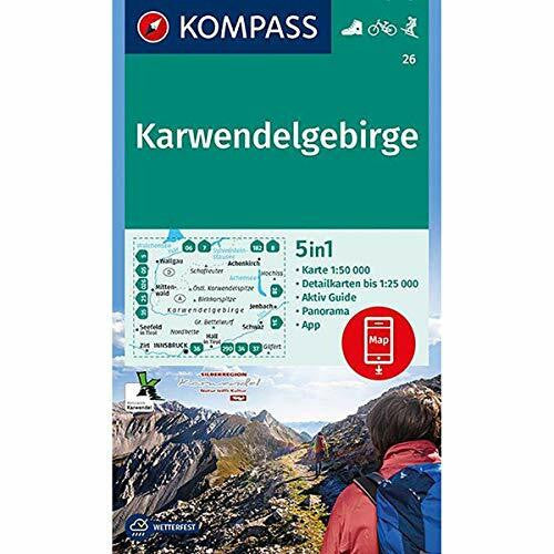 KOMPASS-Karten GmbH Karwendelgebirge: Wanderkarte mit Aktiv Guide, Panorama, Radwegen und Skitouren GPS-genau. 1:50000 (KOMPASS Wanderkarte, Band 26)