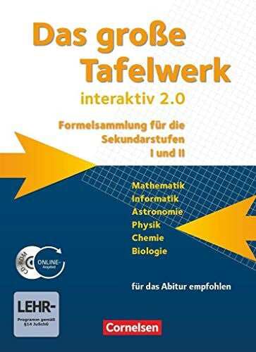 Wörstenfeld, Willi Das grosse Tafelwerk interaktiv 2.0 Mathematik, Informatik, Astronomie, Physik, Chemie, Biologie. Schuelerbuch mit CD-ROM. Westliche Bundeslaender: ... Ausgabe (außer Niedersachsen und Bayern))