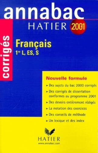 Azerad, Sylvie Francais 1ere L/Es/S. Sujets Corriges 2001