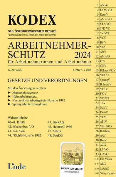 Reznik, Helmut KODEX Arbeitnehmerschutz 2024: für Arbeitnehmerinnen und Arbeitnehmer (Kodex des Österreichischen Rechts)