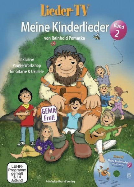 Pomaska, Reinhold Lieder-TV: Meine Kinderlieder – Band 2 (mit DVD): Akkorde, Tabulatur, Noten. Mit Power-Workshop für Gitarre und Ukulele