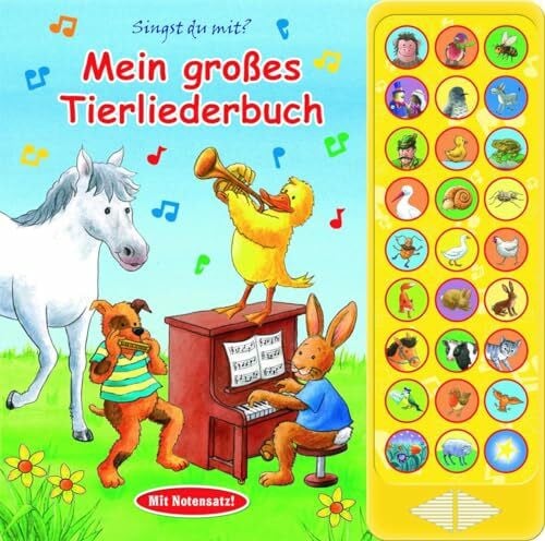 PI Kids 27-Button-Soundbuch - Mein großes Tierliederbuch - 27 bekannte Kinderlieder zum Mitsingen