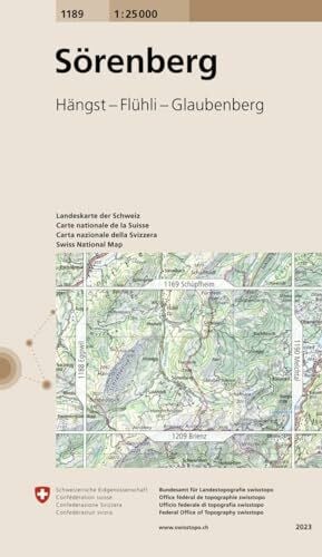 Bundesamt für Landestopografie swisstopo 1189 Sörenberg: Hängst - Flühli - Glaubenberg (Landeskarte 1:25 000, Band 1189)