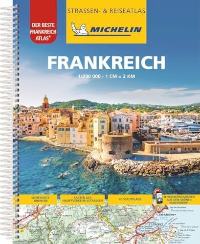 MICHELIN Michelin Straßenatlas Frankreich mit Spiralbindung: DIN A4, Auflage 2024 (MICHELIN Atlanten)