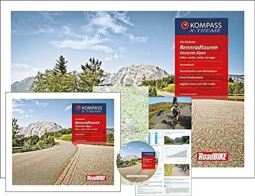 Leikauf, Hermann KOMPASS Rennradführer Die höchsten Rennradtouren Deutsche Alpen: mit Tourenbuch, Tourenkarten zum Mitnehmen, Extra-Straßenkarte, DVD mit GPX-Tracks