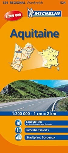 MICHELIN Michelin Aquitaine: Straßen- und Tourismuskarte 1:200.000 (MICHELIN Regionalkarten, Band 524)