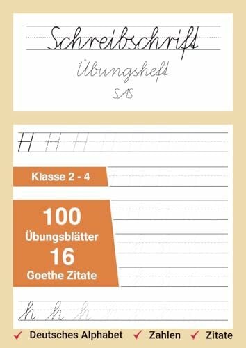 Kulaga, Thorsten Schreibschrift Übungsheft SAS: Schulausgangsschrift mit Goethe-Zitaten zum effektiven Lernen