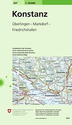 Bundesamt für Landestopografie swisstopo 207 Konstanz: Überlingen - Markdorf - Friedrichshafen (Landeskarte 1:50 000, Band 207)