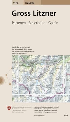 Bundesamt für Landestopografie swisstopo 1178 Gross Litzner: Partenen - Bielerhöhe - Galtür (Landeskarte 1:25 000, Band 1178)