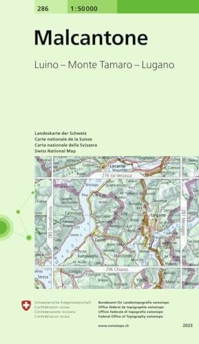 Bundesamt für Landestopografie swisstopo 286 Malcantone: Luino - Monte Tamaro - Lugano (Landeskarte 1:50 000, Band 286)