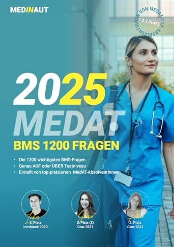 Topic, Marijan MEDINAUT: MedAT - Die wichtigsten BMS Aufgaben | Erstellt von Top-Platzierten MedAT-AbsolventInnen | Die wichtigsten Aufgaben zum Basiskenntnistest für das Medizinstudium in Österreich