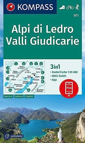 A préciser KOMPASS Wanderkarte 071 Alpi di Ledro, Valli Giudicarie 1:35.000: 3in1 Wanderkarte mit Aktiv Guide inklusive Karte zur offline Verwendung in der KOMPASS-App. Fahrradfahren. Skitouren.