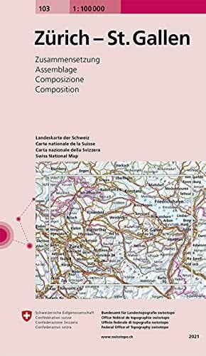 Bundesamt für Landestopografie swisstopo 103 Zürich - St. Gallen: Zusammensetzung (Landeskarte 1:100 000 Zusammensetzung, Band 103)