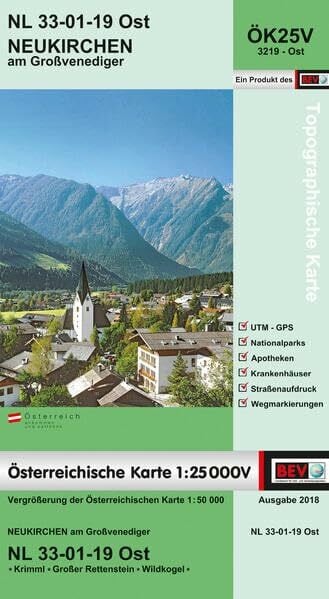 BEV - Bundesamt für Eich- und Vermessungswesen BEV-Karte 3219-Ost, Neukirchen am Großvenediger 1:25 000V: NL 33-01-19 Ost