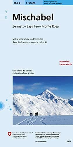 Bundesamt für Landestopografie swisstopo 284S Mischabel Schneesportkarte: Zermatt - Saas Fee - Monte Rosa (Skitourenkarten 1:50 000)