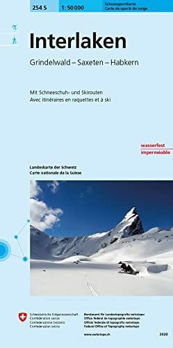 Bundesamt für Landestopografie swisstopo 254S Interlaken Schneesportkarte: Grindelwald - Saxeten - Habkern (Skitourenkarten 1:50 000)