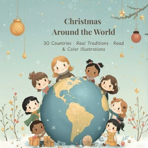 Books, Kcreative Christmas Around the World: 30 Countries · Real Traditions · Read & Color Illustrations