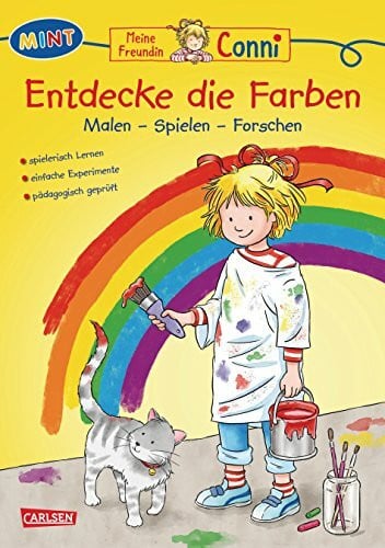 Velte, Ulrich Conni Gelbe Reihe (Beschäftigungsbuch): MINT - Entdecke die Farben: Buntes Spiel- und Lernheft mit Experimente, Spielen und Ausmalbilder für Kinder ab 4