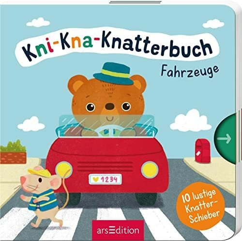 Motzko, Juliana Kni-Kna-Knatterbuch – Fahrzeuge: Mit 10 lustigen Knatter-Schiebern | Hochwertiges Pappbilderbuch mit spannenden Schiebern und mechanischem Sound für Kinder ab 12 Monaten
