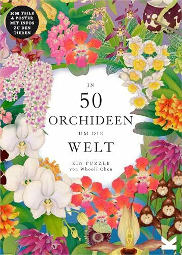 Kugler, Frederik In 50 Orchideen um die Welt. EIN botanisches 1000-Teile-Puzzle von The Royal Botanic Gardens KEW. Inklusive Poster mit Infos zu den Orchideen