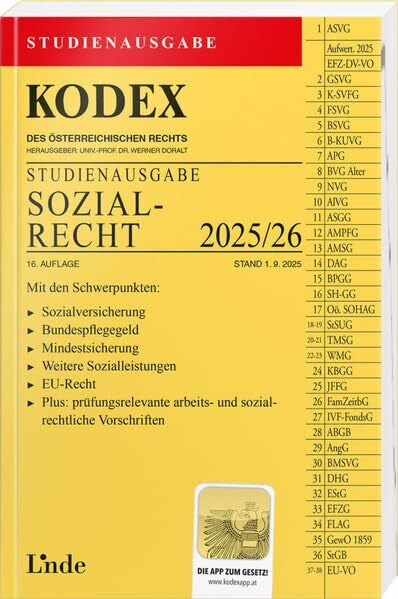 Doralt, Werner KODEX Studienausgabe Sozialrecht 2025/26: Studienausgabe