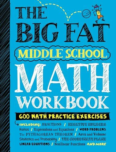 Editors of Brain Quest The Big Fat Middle School Math Workbook: 600 Math Practice Exercises (Big Fat Notebooks)