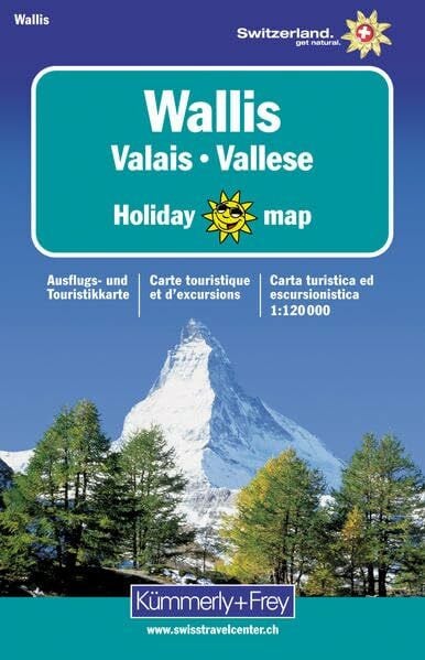Hallwag Kümmerly+Frey AG Wallis Holiday Map: Ausflugs- und Touristikkarte, 1:120 000 (Kümmerly+Frey Holiday Map)