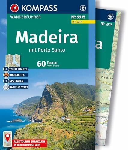 Mertz, Peter KOMPASS Wanderführer Madeira mit Porto Santo, 60 Touren mit Extra-Tourenkarte: GPS-Daten zum Download