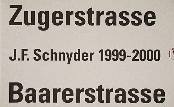 Schnyder, Jean F Zugerstrasse Baarerstrasse 1999-2000