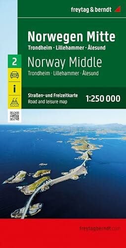 freytag & berndt freytag & berndt Straßenkarte Norwegen Mitte 1:250.000: Straßen- und Freizeitkarte Trondheim - Lillehammer - Ålesund, mit Autofähren