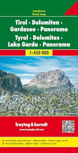 freytag & berndt Tirol - Dolomiten - Gardasee - Panorama, Autokarte 1:450.000