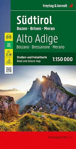 freytag & berndt freytag & berndt Straßenkarte Südtirol 1:150.000: Straßen- und Freizeitkarte Bozen - Brixen - Meran, mit Infoguide Top Tips