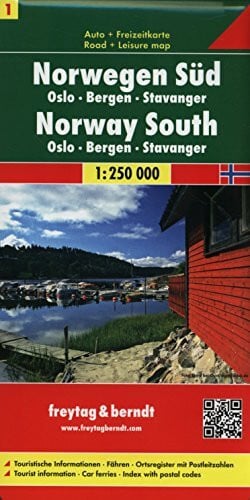 Freytag-Berndt und Artaria KG Berndt Freytag Autokarten, Blatt 1: Norwegen Süd - Oslo - Bergen - Stavanger - Maßstab 1:250 000