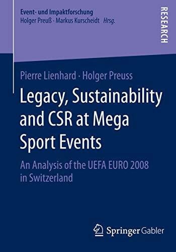 Preuss, Holger Legacy, Sustainability and CSR at Mega Sport Events: An Analysis of the UEFA EURO 2008 in Switzerland (Event- und Impaktforschung)