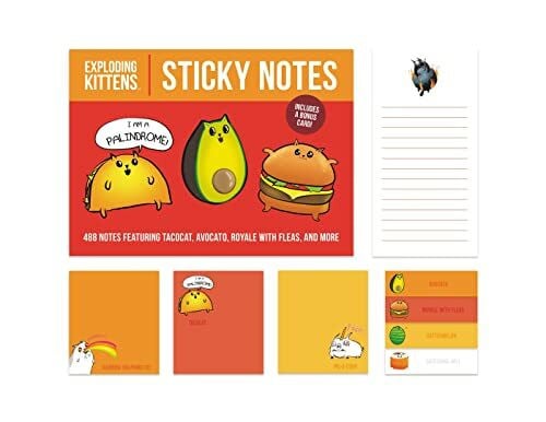 Exploding Kittens LLC Exploding Kittens Sticky Notes: 488 Notes Featuring Tacocat, Avocato, Royale with Fleas, and More